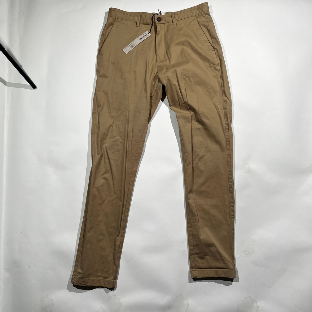 River Island Denim Specialist Mens Khaki Chino Pants Tan 34L NWT